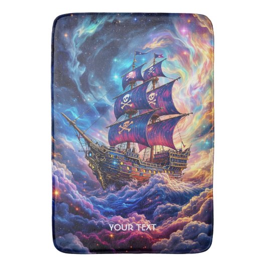 Fantasy Schattige Clouds Ship Space Badmat (Voorkant Verticaal)