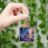 Fantasy Schattige Clouds Ship Space Sleutelhanger (Hand)