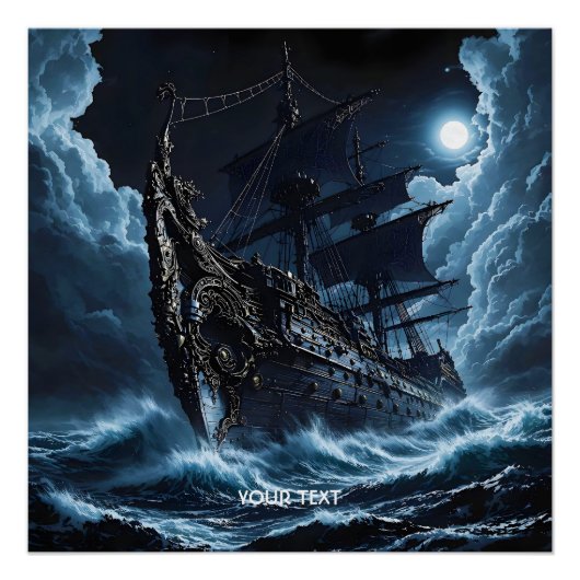 Fantasy Schattige Corsair spookschip Perfect Poster (Voorkant)