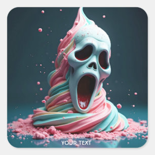 Fantasy Schattige Cream Ice Surprise Vierkante Sticker