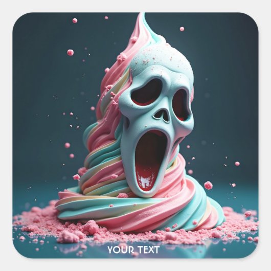 Fantasy Schattige Cream Ice Surprise Vierkante Sticker (Voorkant)