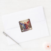 Fantasy Schattige Creature computertoetsenbord Vierkante Sticker (Envelop)
