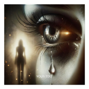 Fantasy Schattige Crying Girl Eye Perfect Poster