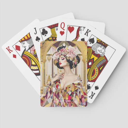 Fantasy Schattige Dame Art Deco Pokerkaarten (Achterkant)