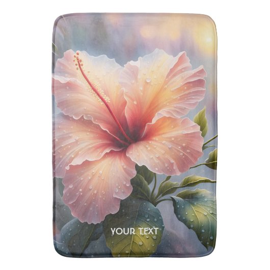 Fantasy Schattige Delicate Hibiscus Flower Badmat (Voorkant Verticaal)