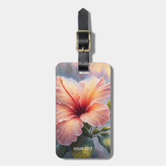 Fantasy Schattige Delicate Hibiscus Flower Bagagelabel (Voorkant verticaal)