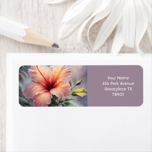 Fantasy Schattige Delicate Hibiscus Flower Etiket (Insitu)