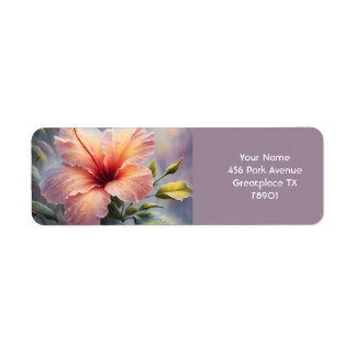 Fantasy Schattige Delicate Hibiscus Flower Etiket