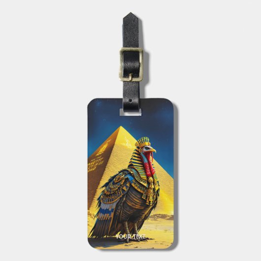 Fantasy Schattige Desert Pharaoh Turkije Bagagelabel (Voorkant verticaal)