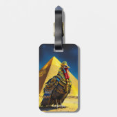 Fantasy Schattige Desert Pharaoh Turkije Bagagelabel (Achterkant verticaal)