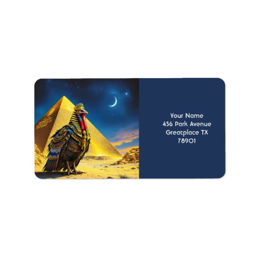 Fantasy Schattige Desert Pharaoh Turkije Etiket (Voorkant)