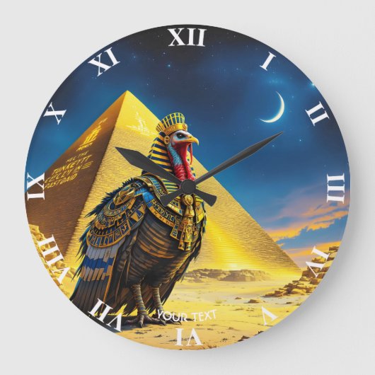 Fantasy Schattige Desert Pharaoh Turkije Grote Klok (Voorkant)