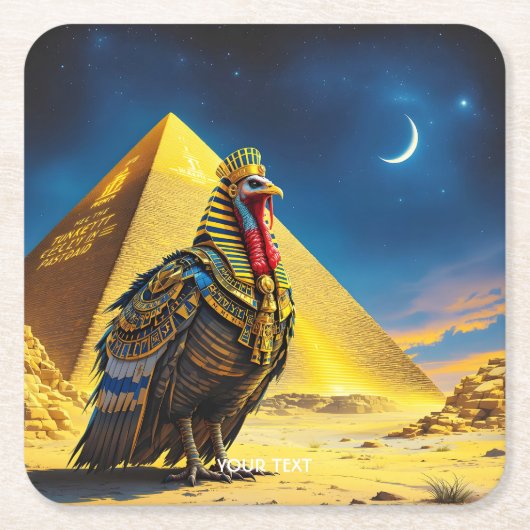 Fantasy Schattige Desert Pharaoh Turkije Kartonnen Onderzetters (Voorkant)