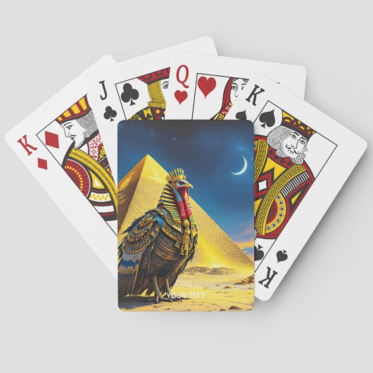 Fantasy Schattige Desert Pharaoh Turkije Pokerkaarten (Achterkant)