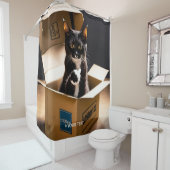 Fantasy Schattige die kat levend Douchegordijn (In situ)