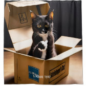 Fantasy Schattige die kat levend Douchegordijn (Voorkant)