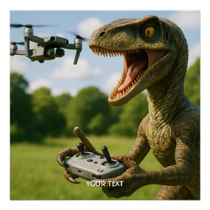 Fantasy Schattige Dinosaurus Drone Forest Perfect Poster