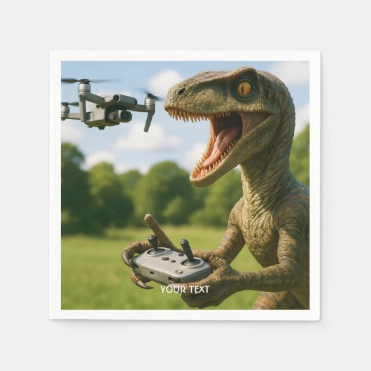 Fantasy Schattige Dinosaurus Drone Forest Servet (Voorkant)