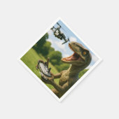 Fantasy Schattige Dinosaurus Drone Forest Servet (Hoek)