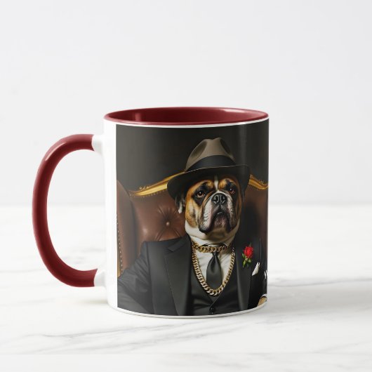 Fantasy Schattige Dog Black Suit Mok (Links)
