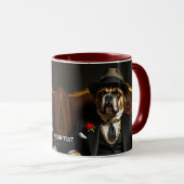 Fantasy Schattige Dog Black Suit Mok (Voorkant rechts)