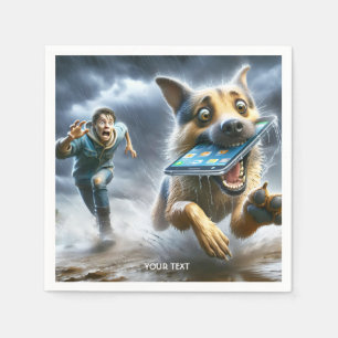 Fantasy Schattige Dog Boy Telefoon Servet