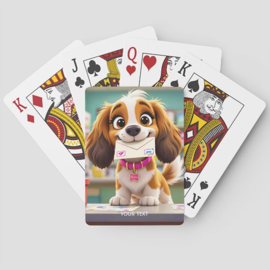 Fantasy Schattige Dog Post Letter Pokerkaarten (Achterkant)