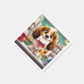 Fantasy Schattige Dog Post Letter Servet (Hoek)
