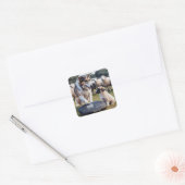 Fantasy Schattige Dog Teaching Puppy Vierkante Sticker (Envelop)