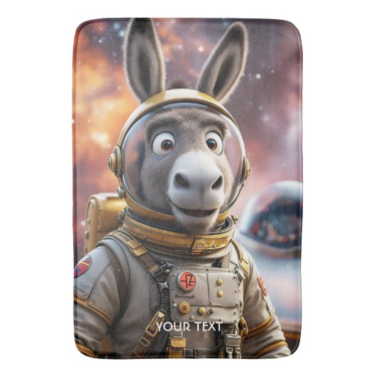 Fantasy Schattige Donkey Astronaut Space Badmat (Voorkant Verticaal)