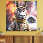 Fantasy Schattige Donkey Astronaut Space Canvas Afdruk (Insitu (Woonkamer))