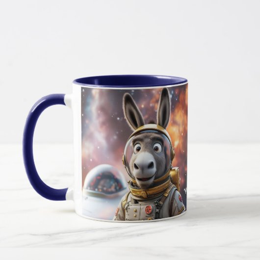 Fantasy Schattige Donkey Astronaut Space Mok (Links)