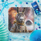 Fantasy Schattige Donkey Astronaut Space Papieren Bordje (Feest)