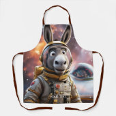 Fantasy Schattige Donkey Astronaut Space Schort (Voorkant)