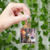 Fantasy Schattige Donkey Astronaut Space Sleutelhanger (Hand)