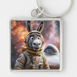 Fantasy Schattige Donkey Astronaut Space Sleutelhanger
