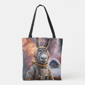 Fantasy Schattige Donkey Astronaut Space Tote Bag (Achterkant)