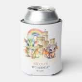 Fantasy Schattige Dragon Castle Rainbow Kids Verja Blikjeskoeler (Blikje Voorkant)