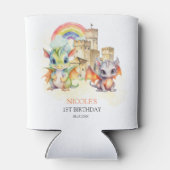 Fantasy Schattige Dragon Castle Rainbow Kids Verja Blikjeskoeler (Achterkant)