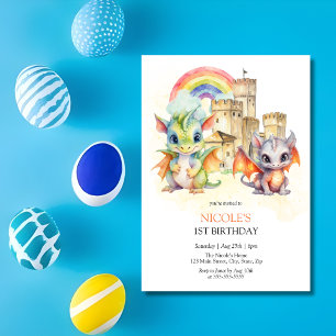 Fantasy Schattige Dragon Castle Rainbow Kids Verja Kaart