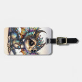 Fantasy Schattige Dragon Glas in lood Bagagelabel (Voorkant horizontaal)