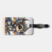 Fantasy Schattige Dragon Glas in lood Bagagelabel (Achterkant horizontaal)