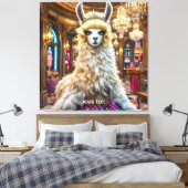 Fantasy Schattige Drama Llama Queen Canvas Afdruk (Insitu (Slaapkamer))