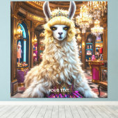 Fantasy Schattige Drama Llama Queen Canvas Afdruk (Insitu (Houten vloer))