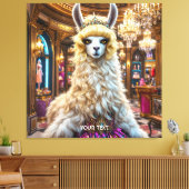 Fantasy Schattige Drama Llama Queen Canvas Afdruk (Insitu (Woonkamer))