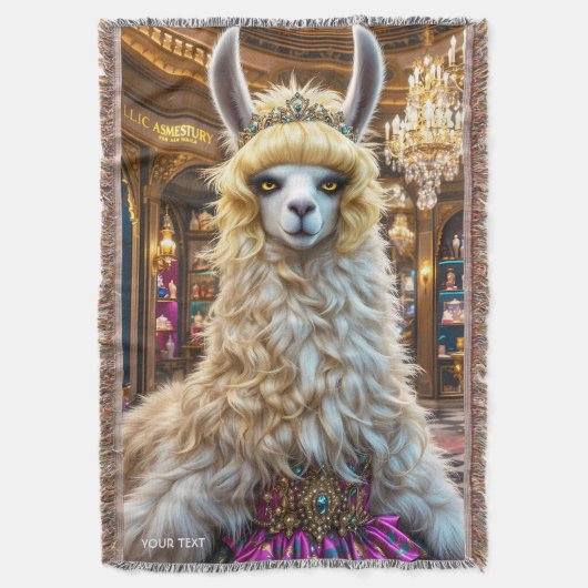 Fantasy Schattige Drama Llama Queen Deken (Voorkant Verticaal)