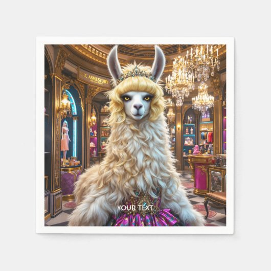 Fantasy Schattige Drama Llama Queen Servet (Voorkant)