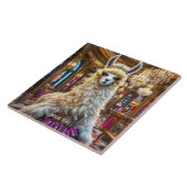 Fantasy Schattige Drama Llama Queen Tegeltje (Zijkant)