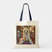 Fantasy Schattige Drama Llama Queen Tote Bag (Achterkant)