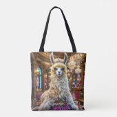 Fantasy Schattige Drama Llama Queen Tote Bag (Achterkant)